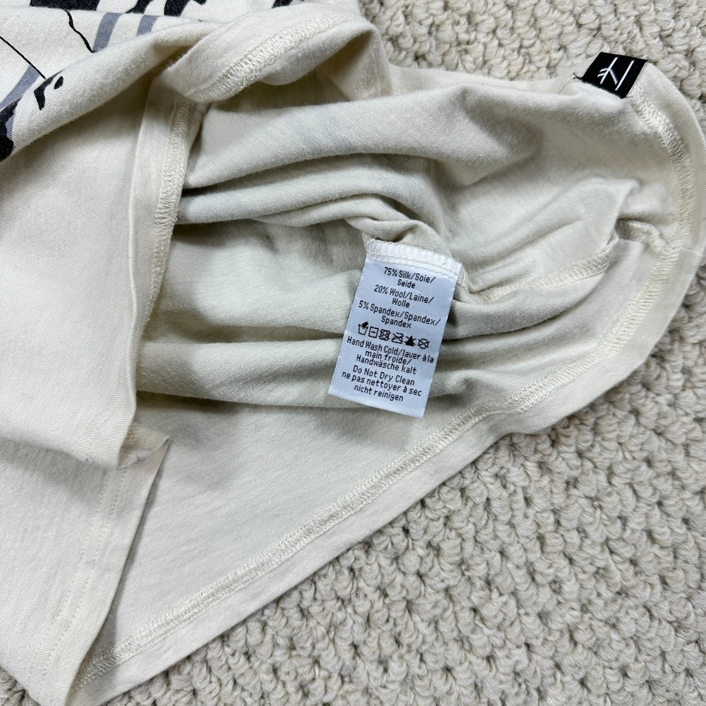 Neve 1/4 Zip Shirt Womens M White Chamonix Base Layer Silk Wool Blend Ski Skier - Picture 14 of 16